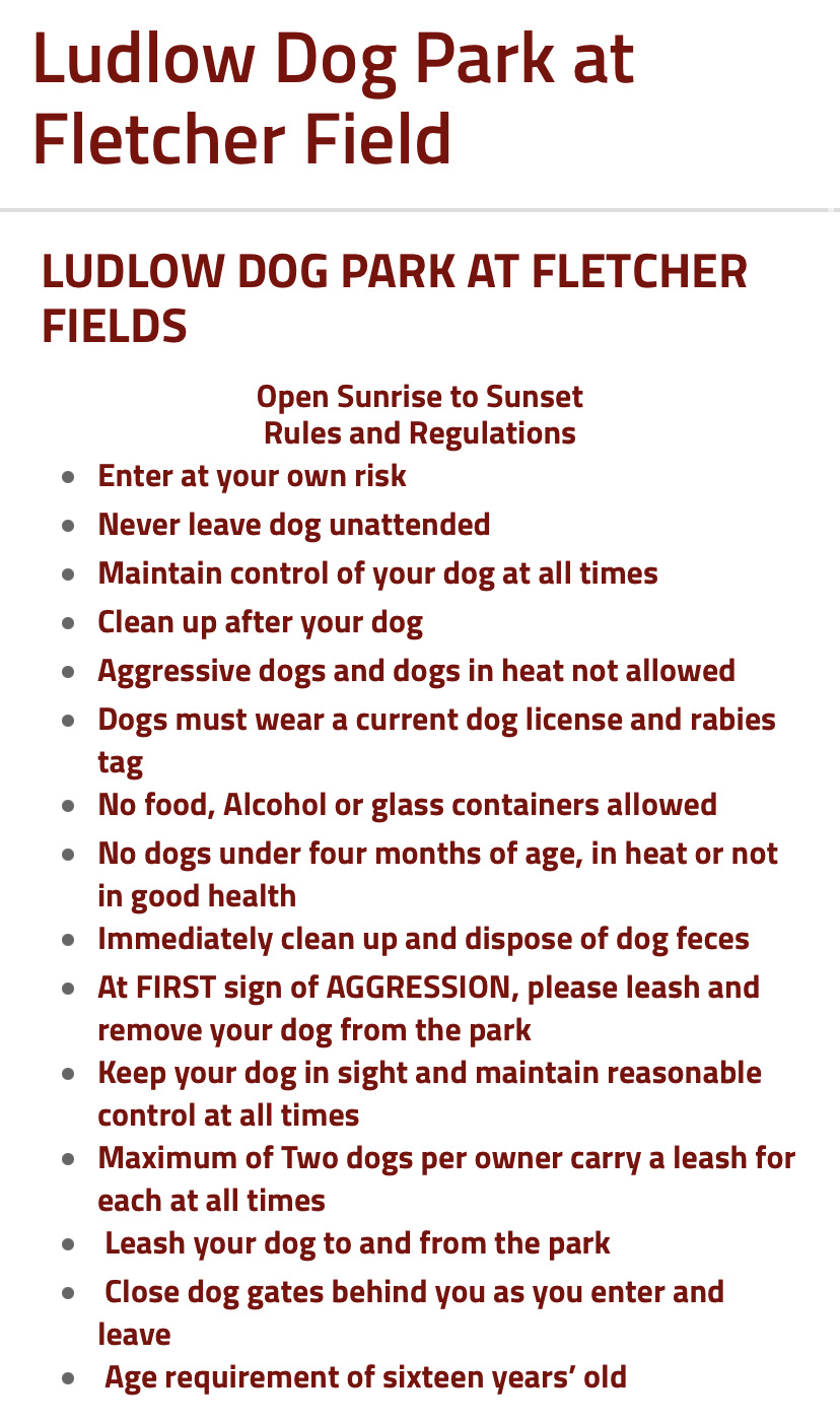 Ludlow Dog Park at Fletcher Fields